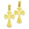14K Gold Reversible Passion Cross Pendant Charm Jewelry 26mm x 12mm